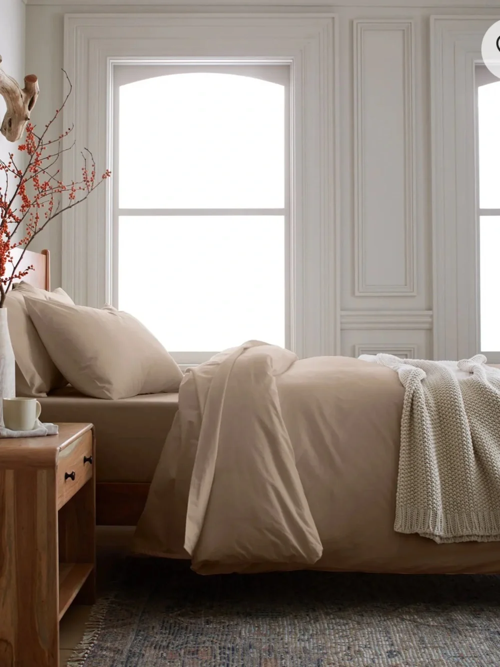 NEW Quince Organic Brushed 100% Cotton Twin Duvet Cover Toffee